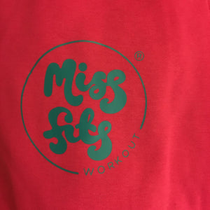 MissFits Workout Pink Hoodie Teal Logo